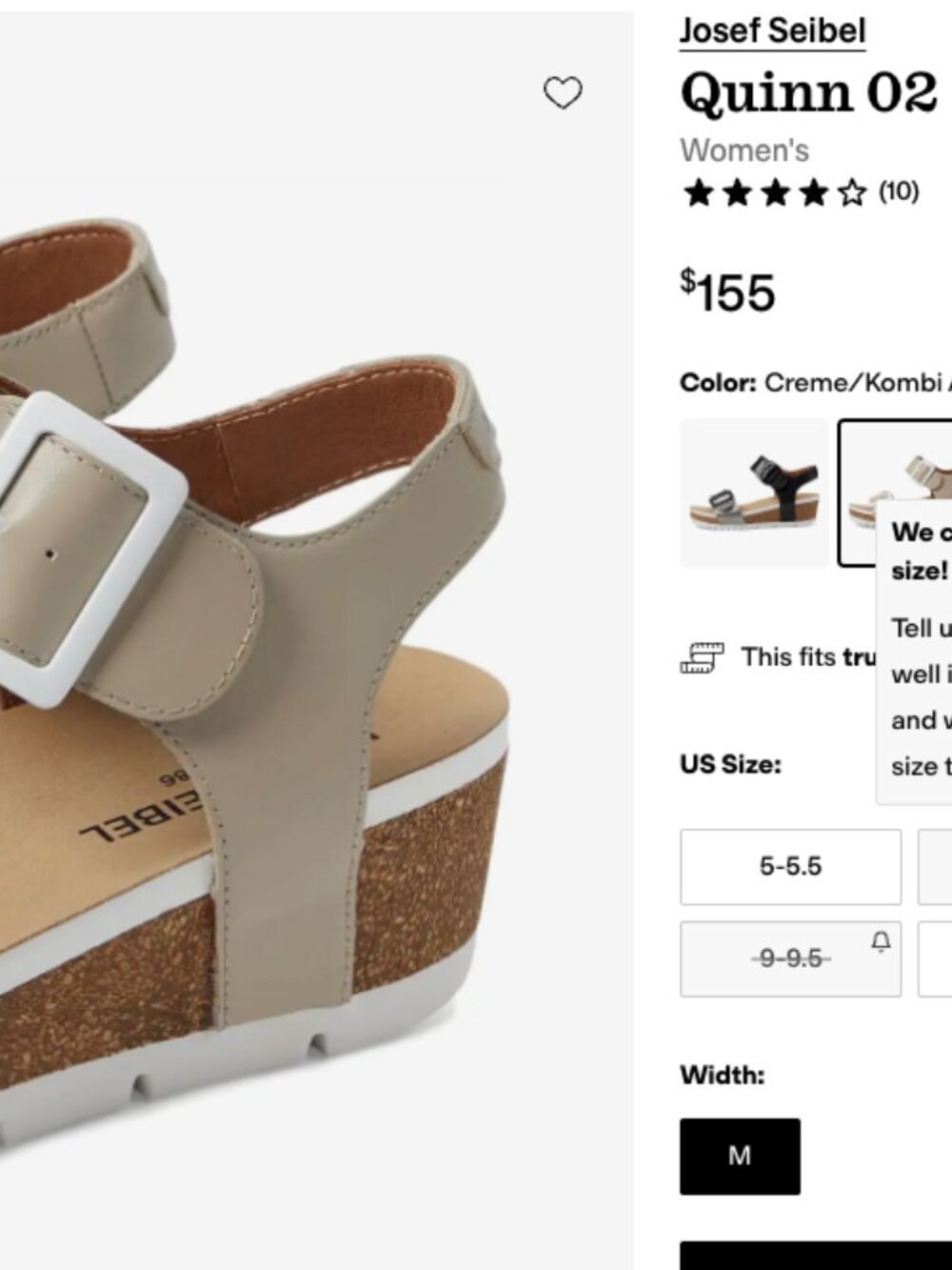 Josef Seibel Quinn 02 Gold Metallic Cork Wedge Sandals Size 39 Cream Kombi
